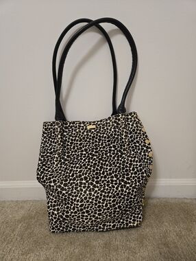 Hammitt Oliver Medium Dapple Calf Hair Black Leather Purse